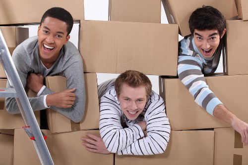 Removal team planning a home move in Watford with boxes and a van