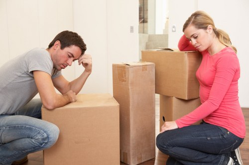 Prepared boxes and home items ready for house removals in Watford