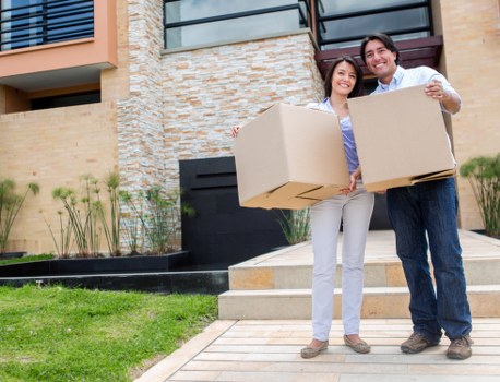 Watford moving service with van parked near residential property